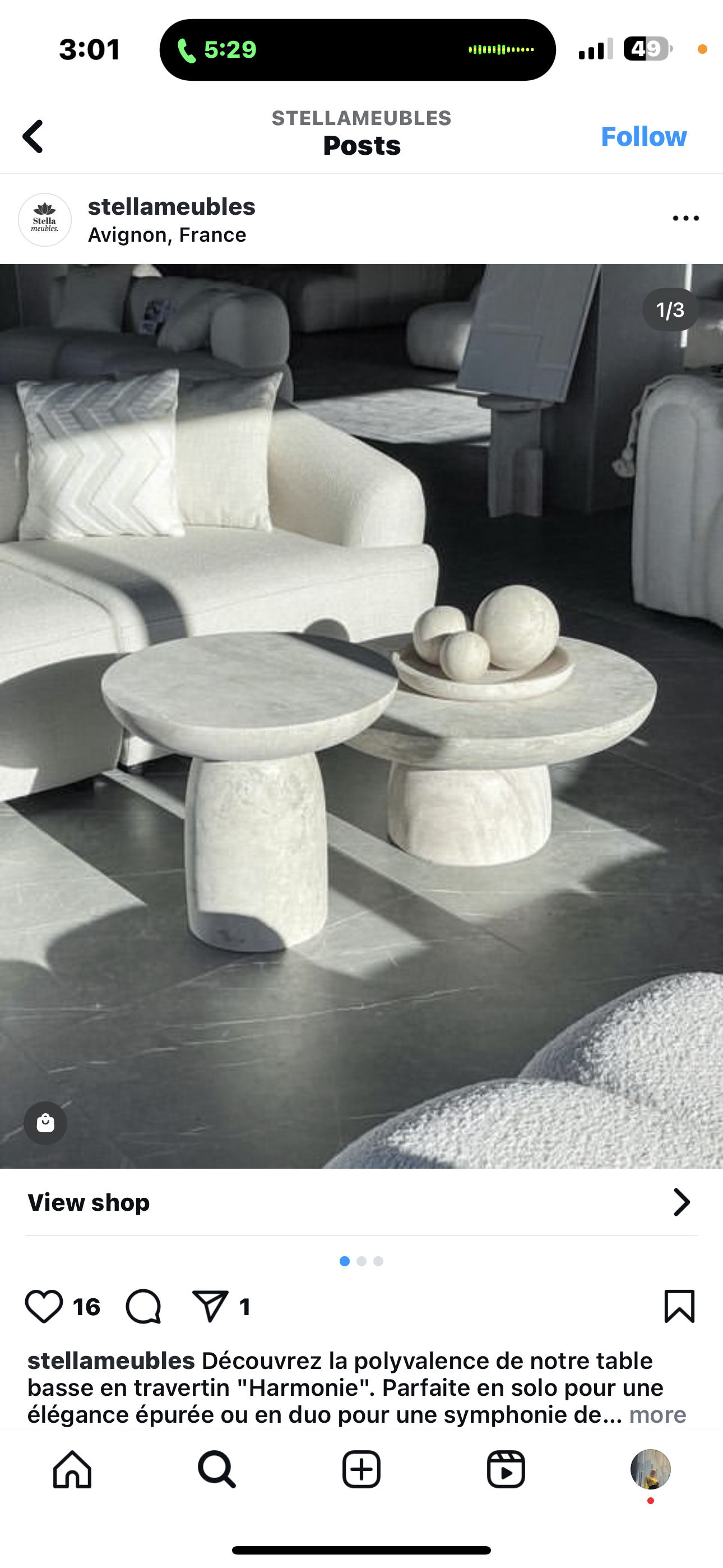 Tulip Marble middle table