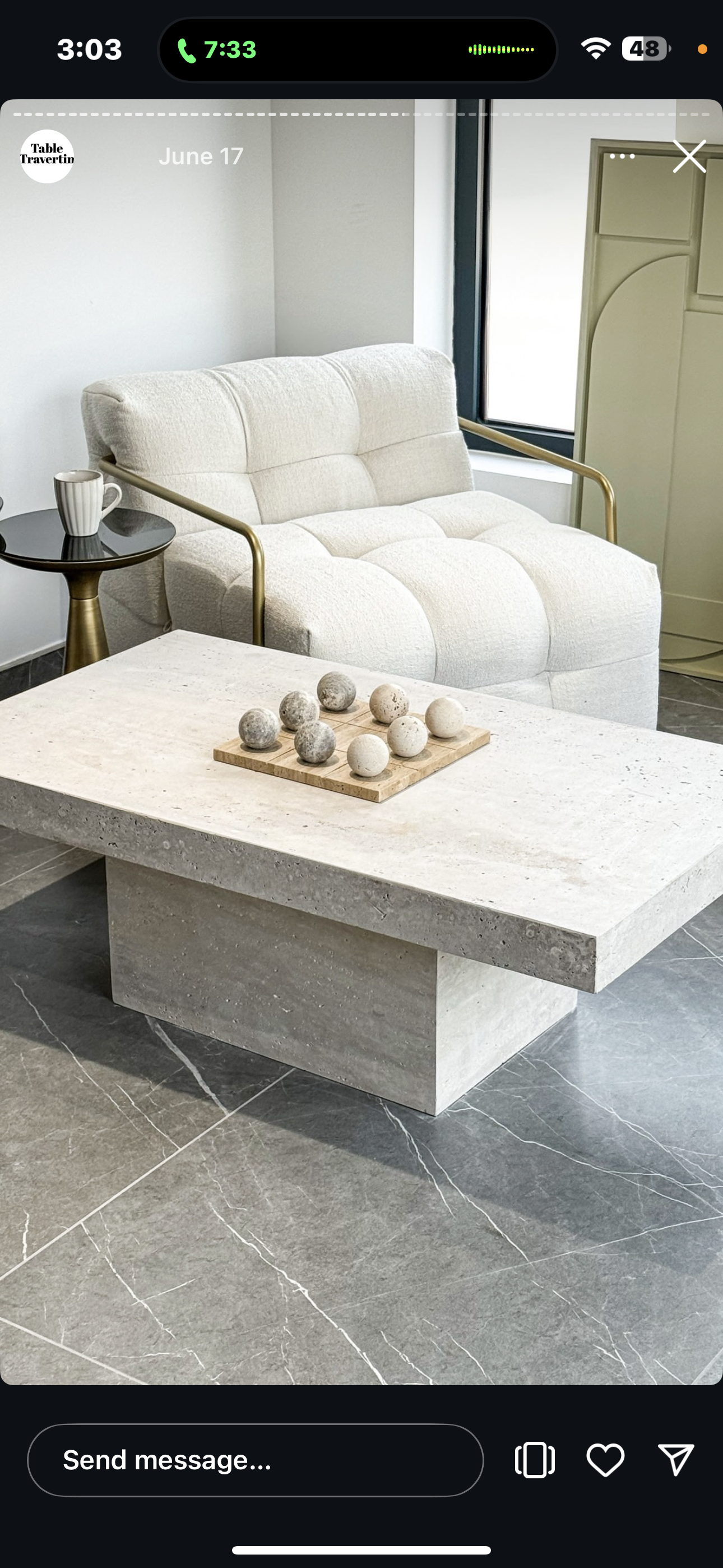 Zara Travertine middle table